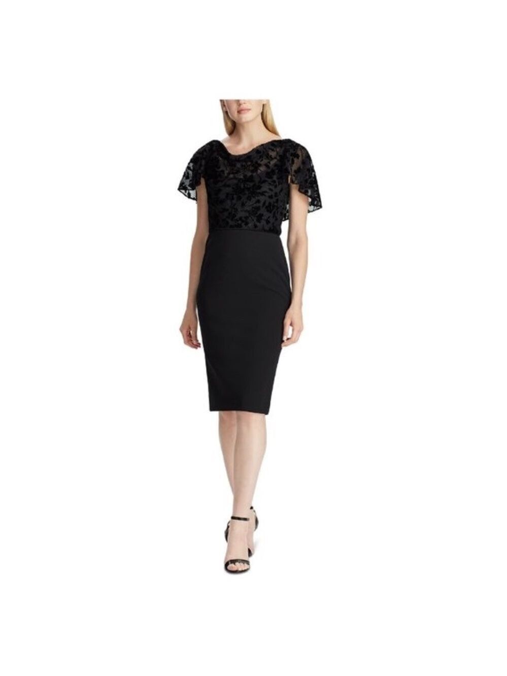 Ralph Lauren Floral Cap Sleeve Jewel Neck Dress